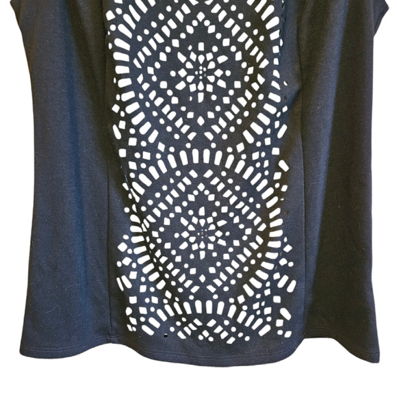 Worthington Cut Out Tank Top Black White Sleeveless Women’s Size Medium NWT - Picture 4 of 9